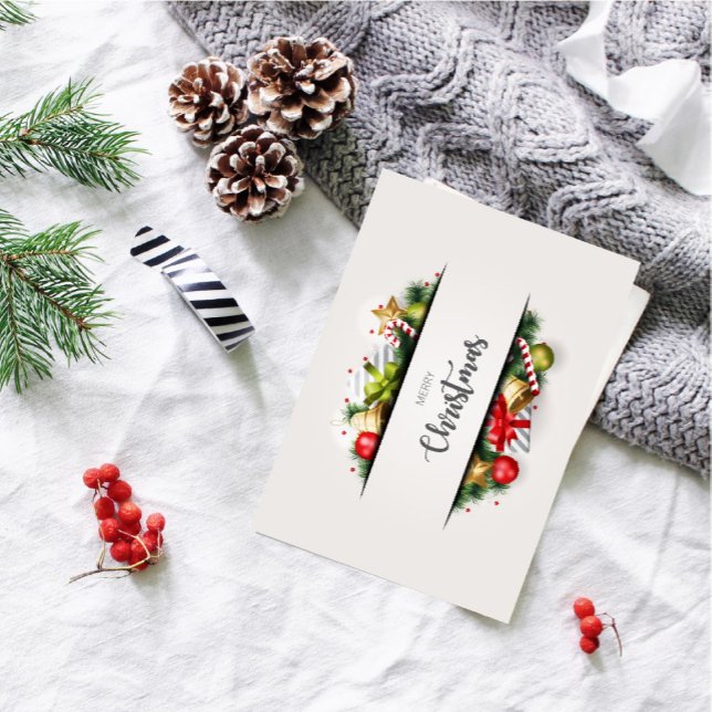 Cartão De Festividades Feliz Natal - Limpa e Clássica (Criador carregado)