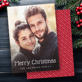 Cartão De Festividades Feliz Natal, listras pintadas vermelhas