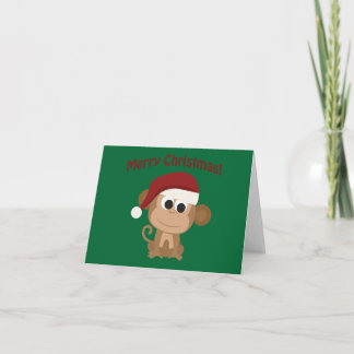 Cartão De Festividades Feliz Natal! Macaco