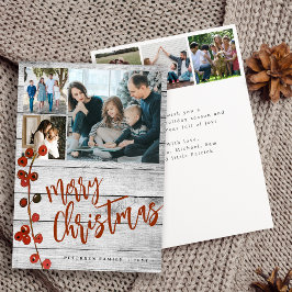 Cartão De Festividades Feliz Natal - madeira rústica