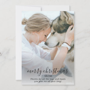 Cartão De Festividades Feliz Natal Mãe Foto do Cachorro