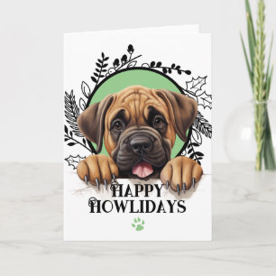 Cartão De Festividades Feliz Natal Mastiff Cão de Natal
