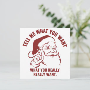 Cartão De Festividades Feliz Natal Me Diga O Que Você Quer Papai Noel