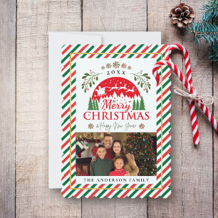 Cartão De Festividades Feliz Natal - Memória de Foto - Caneta Verde Verme