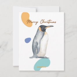 CARTÃO DE FESTIVIDADES FELIZ NATAL MENINOS FOFOS PENGUIM VINTAGE