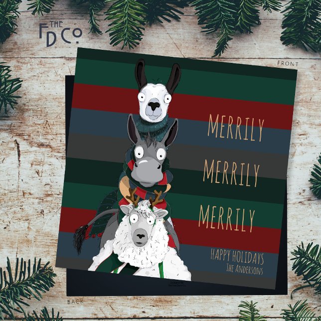 Cartão De Festividades Feliz Natal "Merrily Merrily Merrily" (Criador carregado)