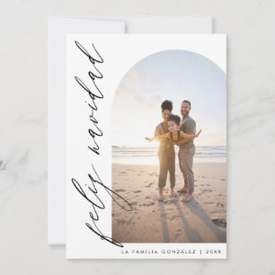 Cartão De Festividades Feliz Natal Minimalista Arco e Caligrafia Foto