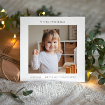 Feliz Natal Minimalista Moderno com Duas Fotos Qua