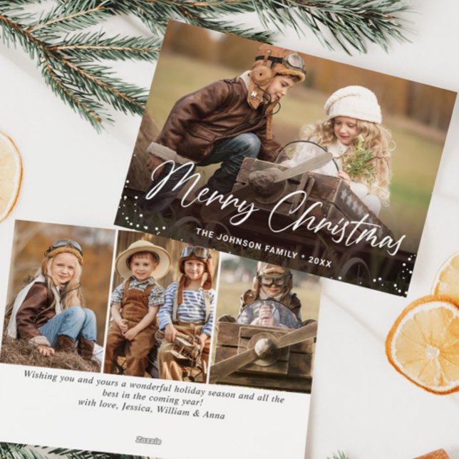 Cartão De Festividades Feliz Natal Moderno 4 FOTO Saudação (Criador carregado)