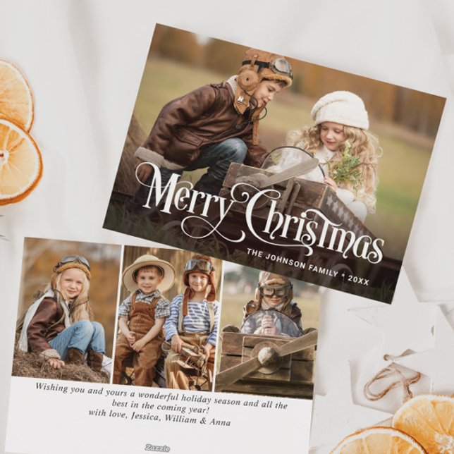 Cartão De Festividades Feliz Natal Moderno 4 FOTO Saudação (Criador carregado)