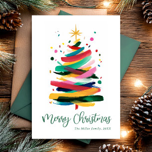 Cartão De Festividades Feliz Natal Moderno Colorido