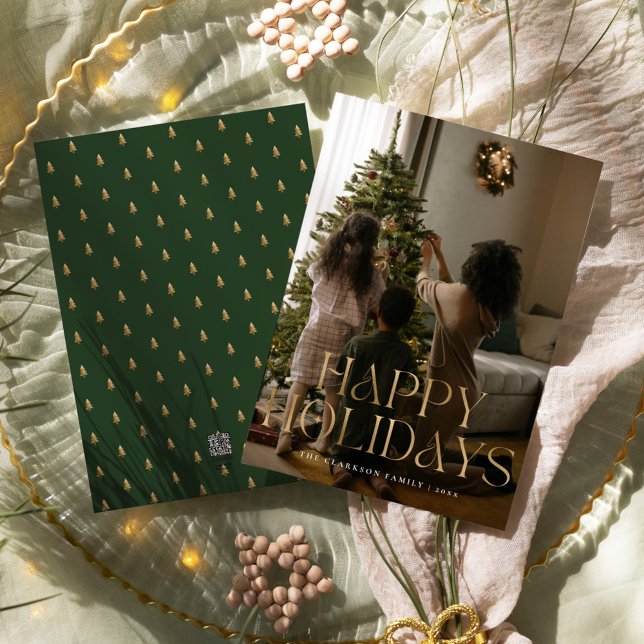 Cartão De Festividades Feliz Natal Moderno Dourado (Criador carregado)