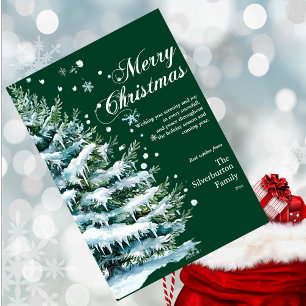 Cartão De Festividades Feliz Natal Moderno - Escuro de Neve Elegante