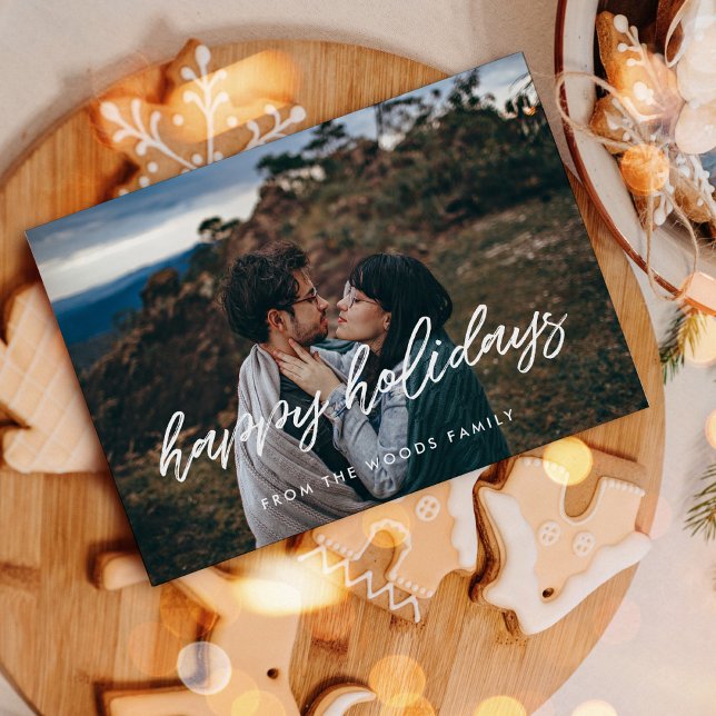 Cartão De Festividades Feliz Natal Moderno Foto da Tipografia (Criador carregado)