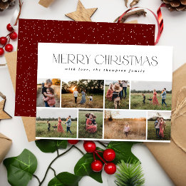 Cartão De Festividades Feliz Natal Moderno Mínimo Branco preto 8 foto