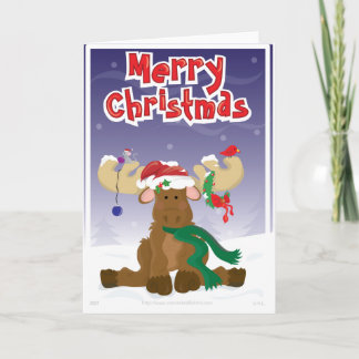 Cartão De Festividades Feliz Natal Moose