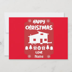 Cartão De Festividades Feliz Natal na Casinha Feliz