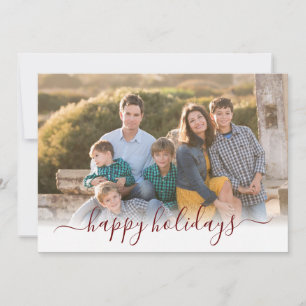 Cartão De Festividades Feliz Natal Natal - Escuro - Script Vermelho 3 Fot