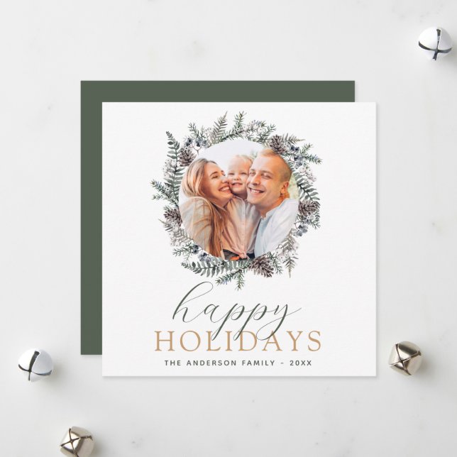 Cartão De Festividades Feliz Natal Natal Férias Azuis (Frente/Verso In Situ)