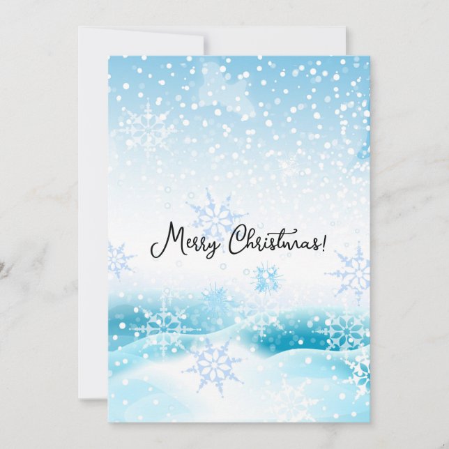 Cartão De Festividades Feliz Natal, neve (Frente)