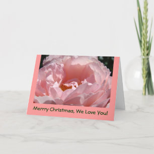 Cartão De Festividades Feliz Natal Nós Te Amo! Rosa de feriado de placas