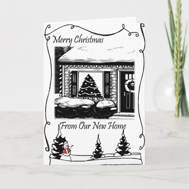 Cartão De Festividades Feliz Natal Novo Endereço (Frente)