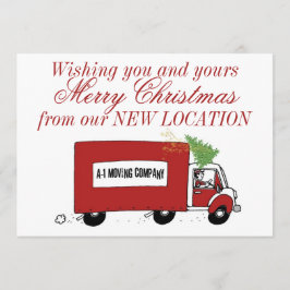 Cartão De Festividades Feliz Natal novo endereço empresarial Mudamos