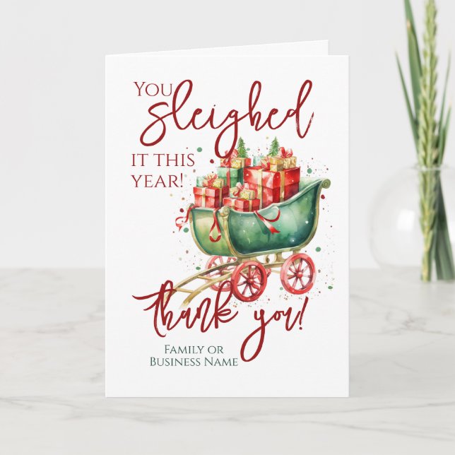 Cartão De Festividades Feliz Natal, Obrigado Voluntário Empregado (Frente)