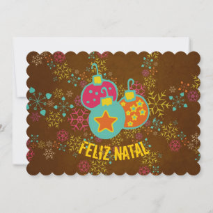 Cartão De Festividades Feliz Natal Ornaments Holidays Card