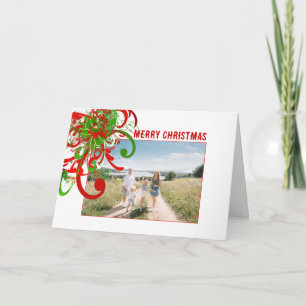 Cartão De Festividades Feliz Natal Paint Splat Swirlies - Personalizado