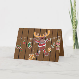 Cartão De Festividades Feliz Natal País Moose adiciona sentimento