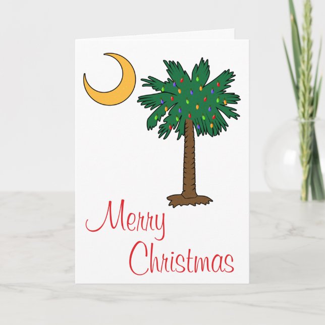 Cartão De Festividades Feliz Natal Palmetto Moon Card (Frente)