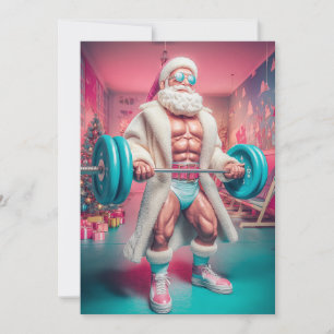 Cartão De Festividades Feliz Natal Papai Noel Levanta Mais do que Prese