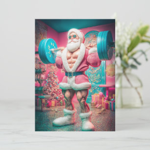 Cartão De Festividades Feliz Natal Papai Noel Levanta Mais do que Prese