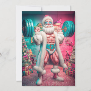 Cartão De Festividades Feliz Natal Papai Noel Levanta Mais do que Prese