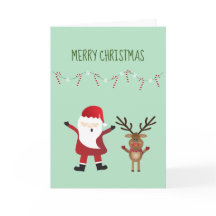 Feliz Natal Papai Noel Rudolph Reindeer Vermelho