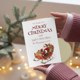 Cartão De Festividades Feliz Natal, Papais noeis Felizes anos novos