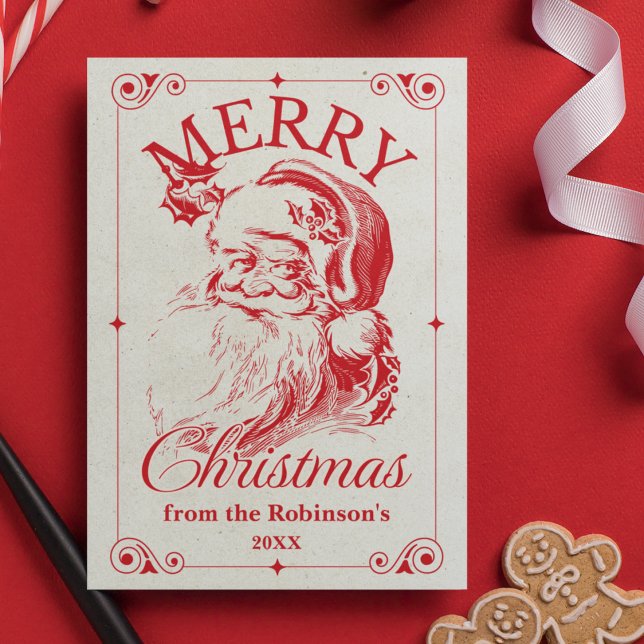 Cartão De Festividades Feliz Natal Papais noeis Vintage (Criador carregado)