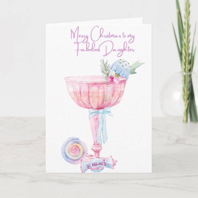 Cartão De Festividades Feliz Natal para a minha filha (Frente)