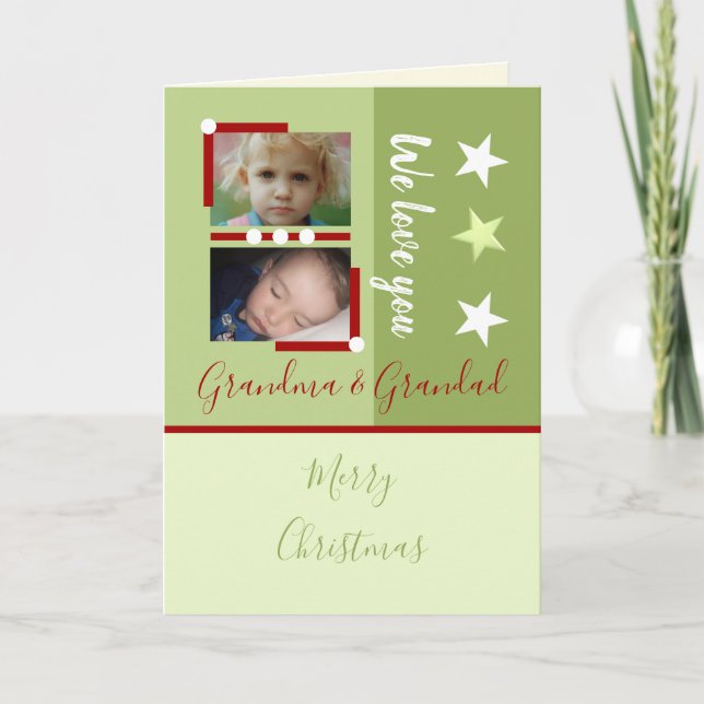 Cartão De Festividades Feliz Natal para a vovó e vovô (Frente)