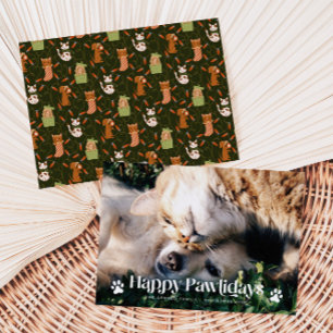 Cartão De Festividades Feliz Natal para Cachorro Feliz Foto Verde
