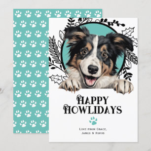 Cartão De Festividades Feliz Natal para Collie Dog