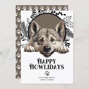 Cartão De Festividades Feliz Natal para Elkhound Dog Norueguês