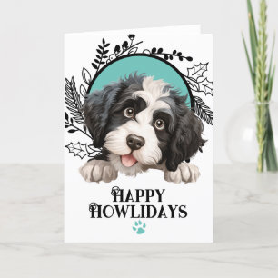 Cartão De Festividades Feliz Natal para o Cão de Água Português