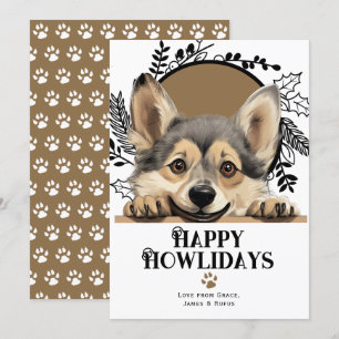 Cartão De Festividades Feliz Natal para o Cão do Vallhund Sueco
