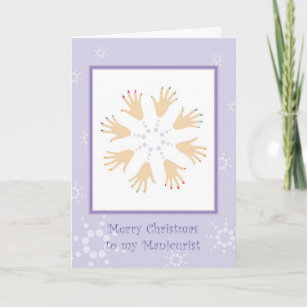 Cartão De Festividades Feliz Natal para o Manicurista