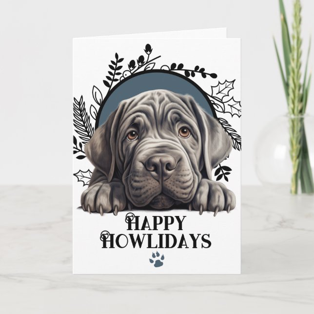 Cartão De Festividades Feliz Natal para os Neapolitanos Mastiff (Frente)