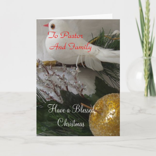 Cartão De Festividades Feliz Natal para Pastor e Família (Frente)