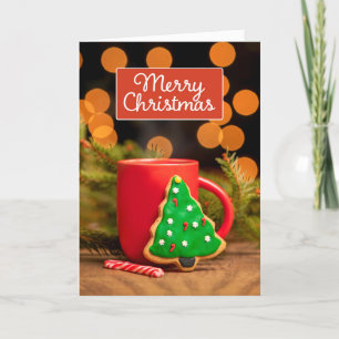 Cartão De Festividades Feliz Natal para Qualquer Árvore de Natal Biscoito
