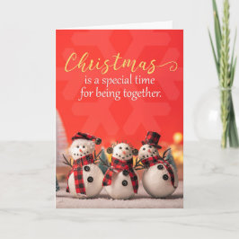 Cartão De Festividades Feliz Natal Para Qualquer Boneco de Neve Fofo Foto